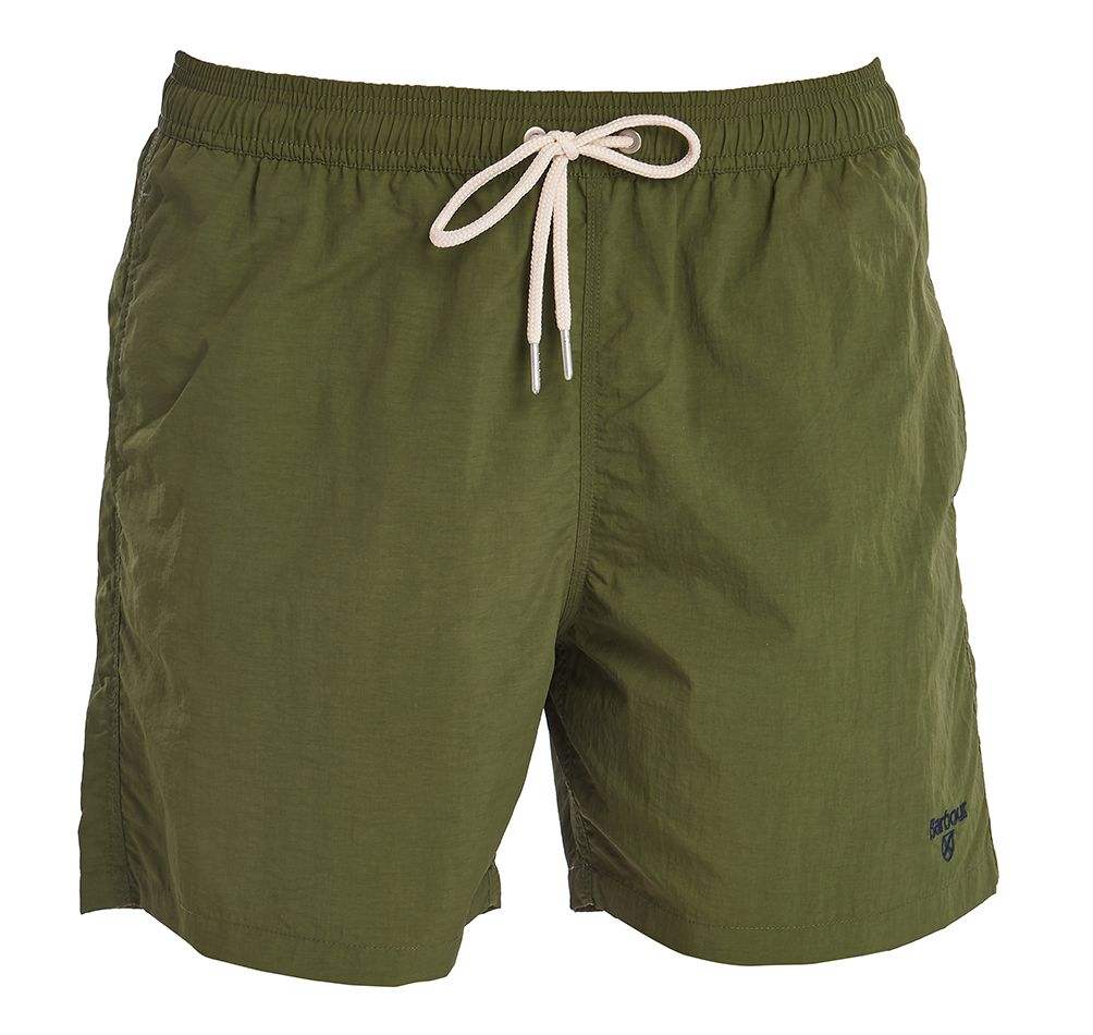 Barbour Sundbuxur - Essential Logo 5" Swim Shorts - Olive