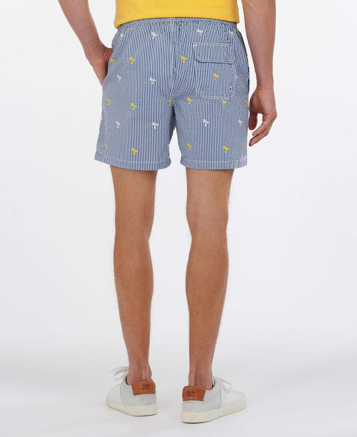 Barbour Sundbuxur - Palm Stripe Swim Short - Navy - Kormákur & Skjöldur