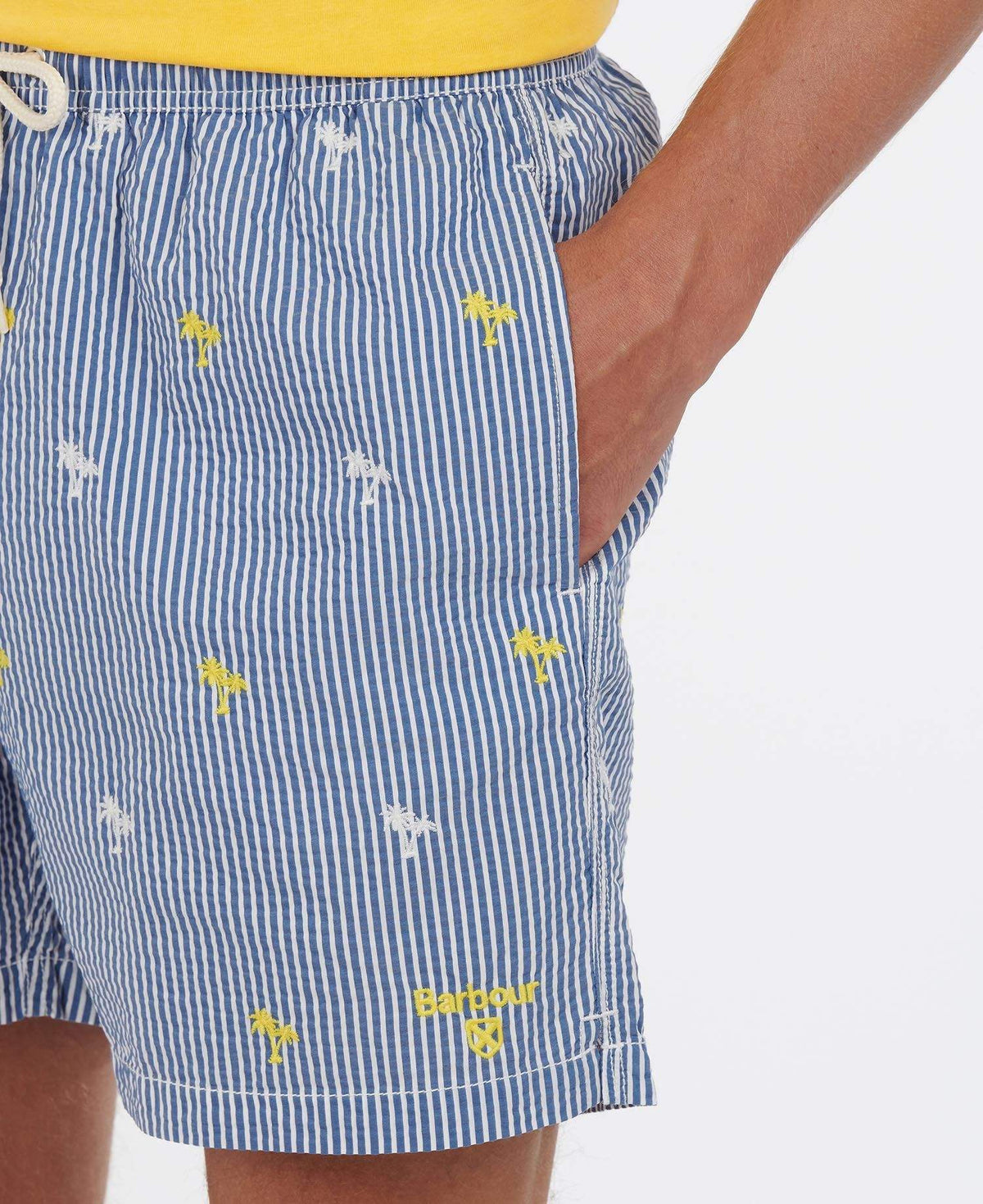 Barbour Sundbuxur - Palm Stripe Swim Short - Navy - Kormákur & Skjöldur