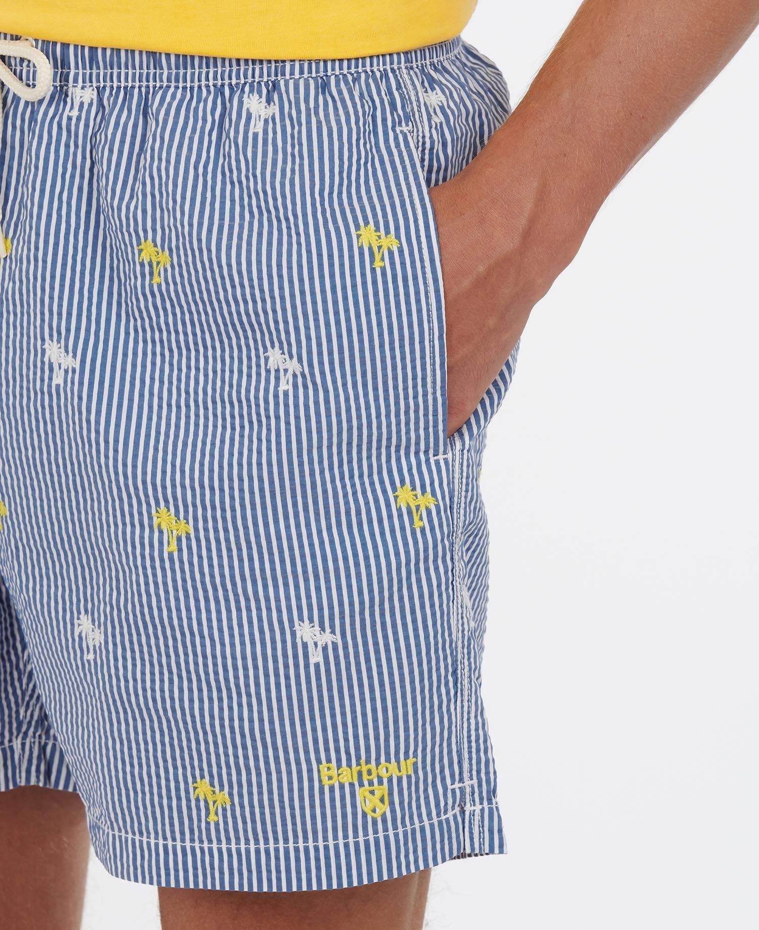Barbour Sundbuxur - Palm Stripe Swim Short - Navy - Kormákur & Skjöldur