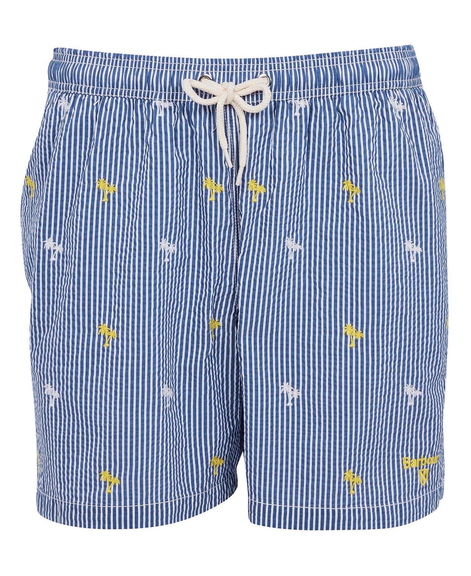 Barbour Sundbuxur - Palm Stripe Swim Short - Navy - Kormákur & Skjöldur