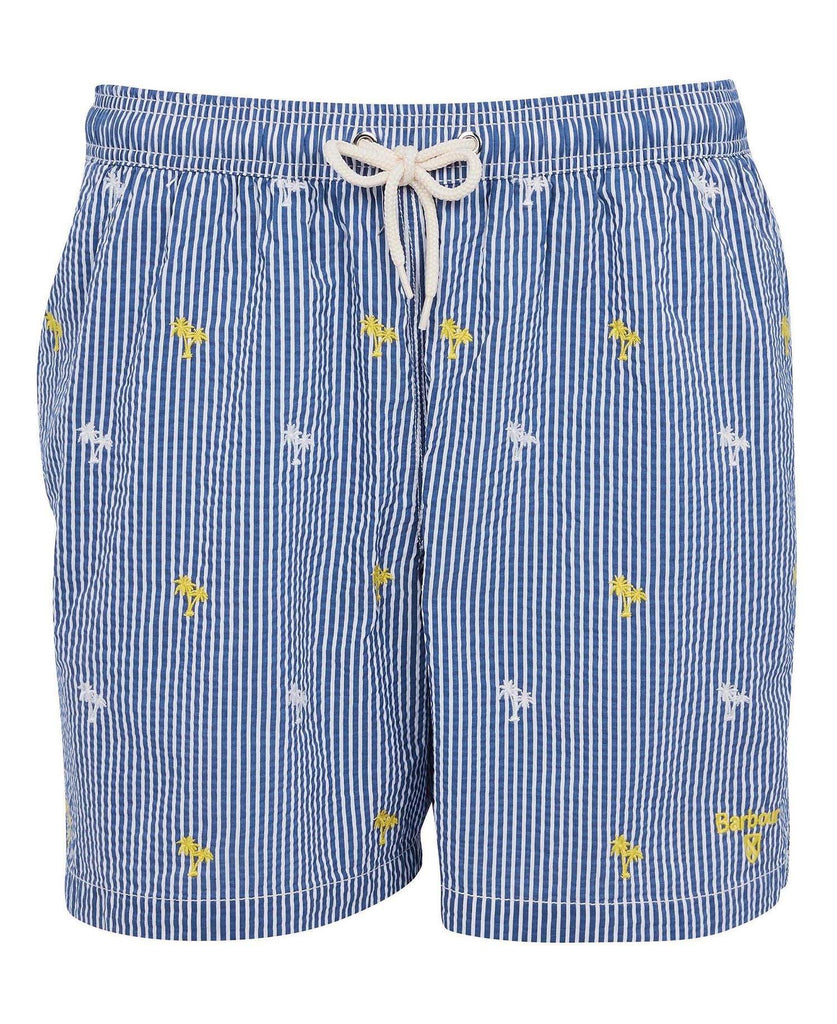 Barbour Sundbuxur - Palm Stripe Swim Short - Navy