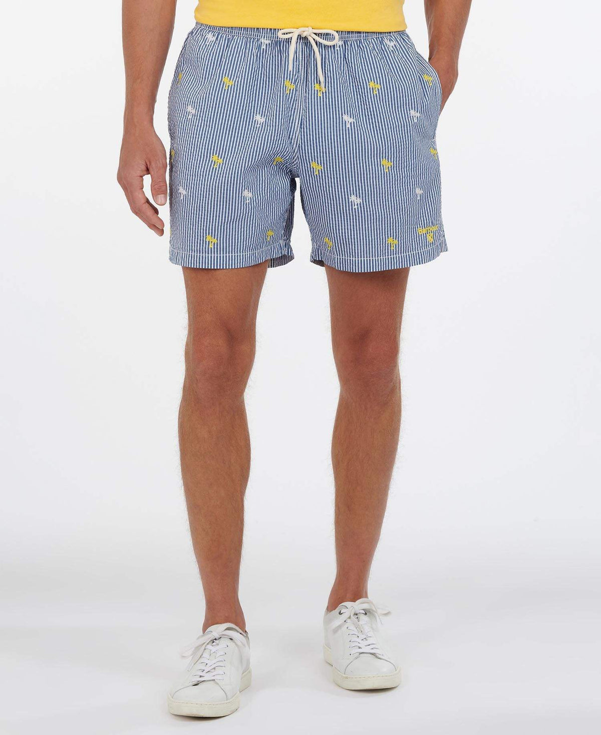 Barbour Sundbuxur - Palm Stripe Swim Short - Navy - Kormákur & Skjöldur