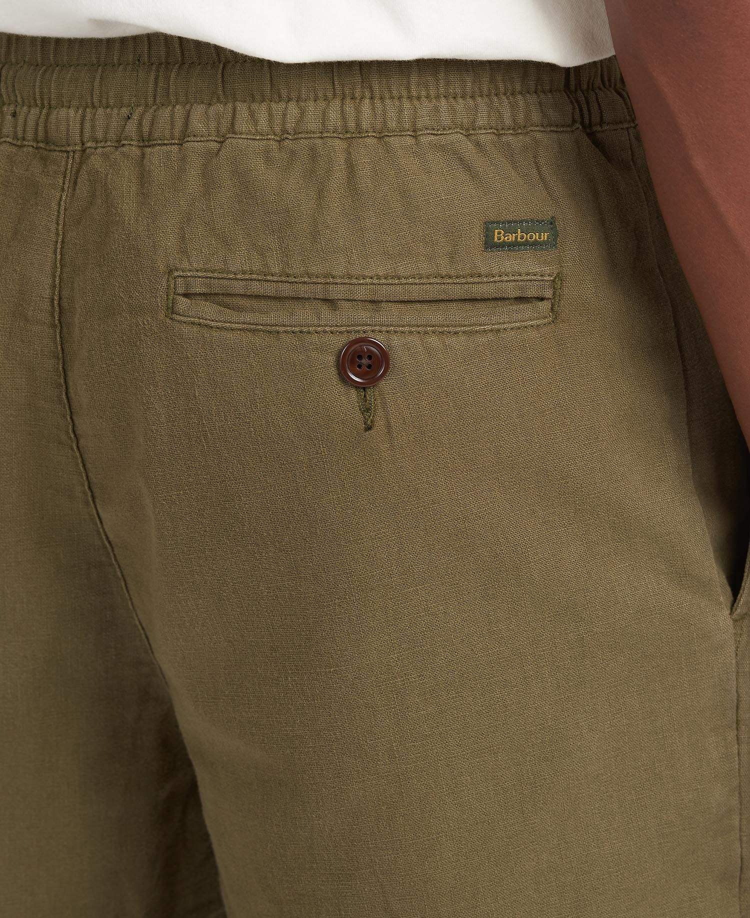 Barbour Stuttbuxur - Linen Short - Military Green - Kormákur & Skjöldur