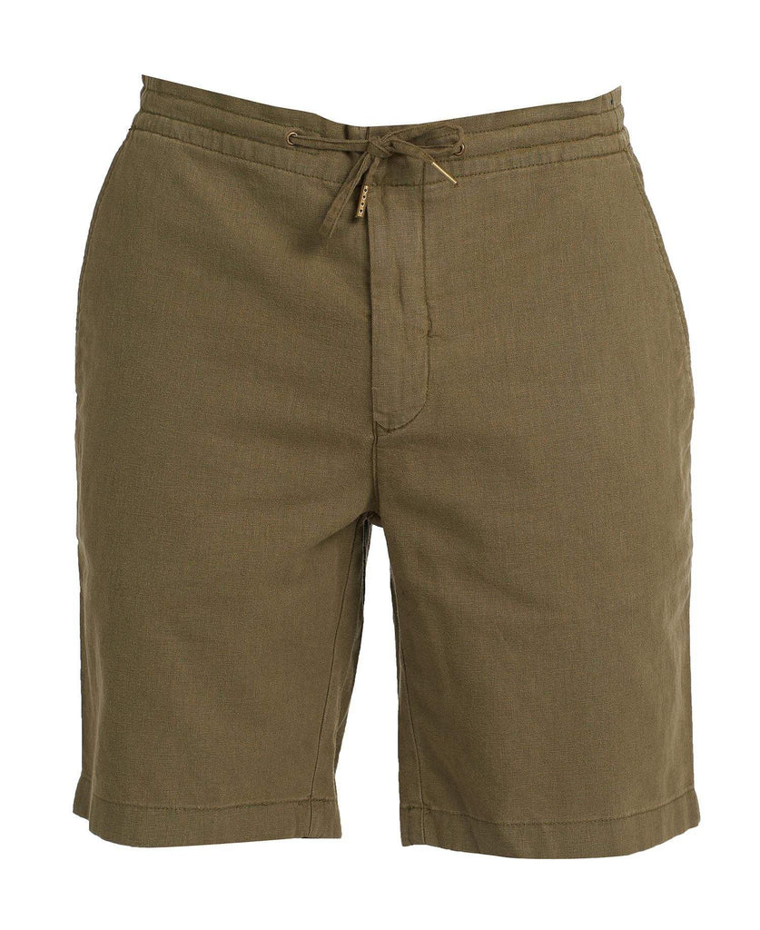 Barbour Stuttbuxur - Linen Short - Military Green