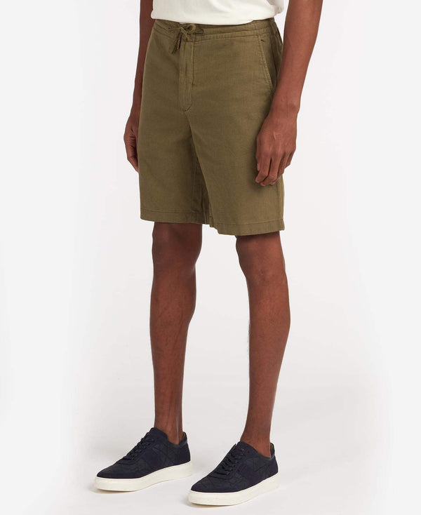 Barbour Stuttbuxur - Linen Short - Military Green
