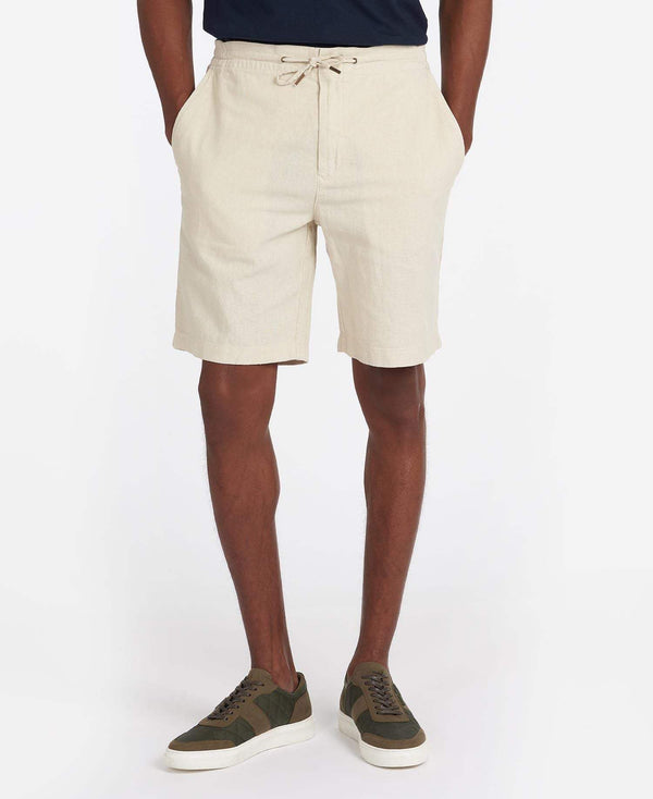 Barbour Stuttbuxur - Linen Short - Lt Stone