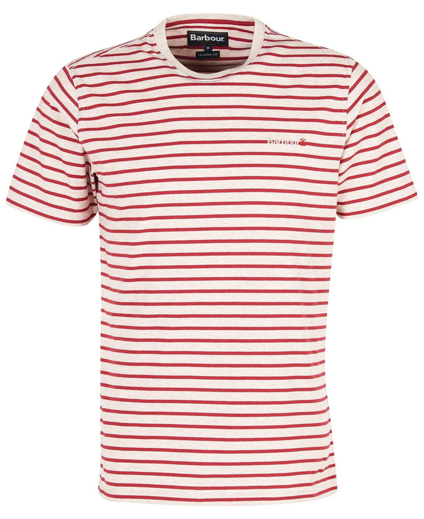 Barbour Stuttermabolur - Dent Stripe Tee - Rainy Day