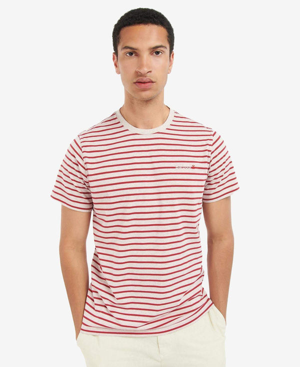 Barbour Stuttermabolur - Dent Stripe Tee - Rainy Day
