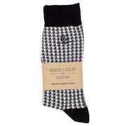 K&S Bambus Dömusokkar - Svarthvítt Houndstooth - Kormákur & Skjöldur