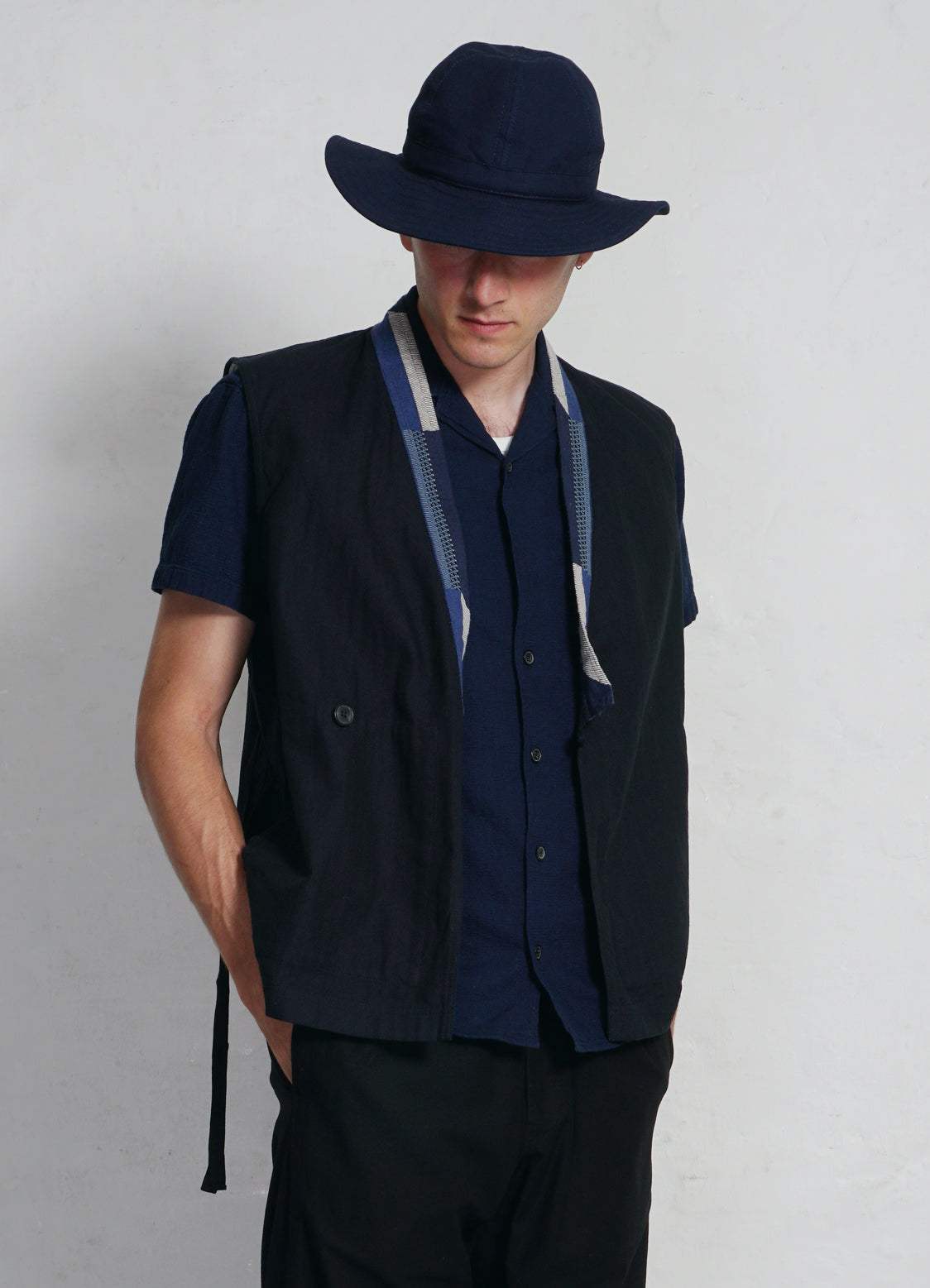 Hansen Stuttermaskyrta - Jonny - Indigo