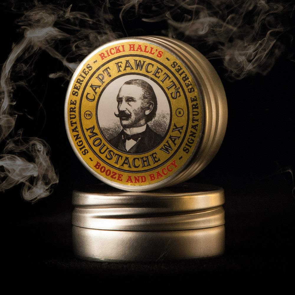 Captain Fawcett Skeggvax - Booze & Baccy Moustache Wax - Herrafataverzlun Kormáks & Skjaldar